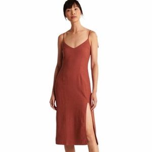 Abercrombie Tie Strap Linen Midi Dress